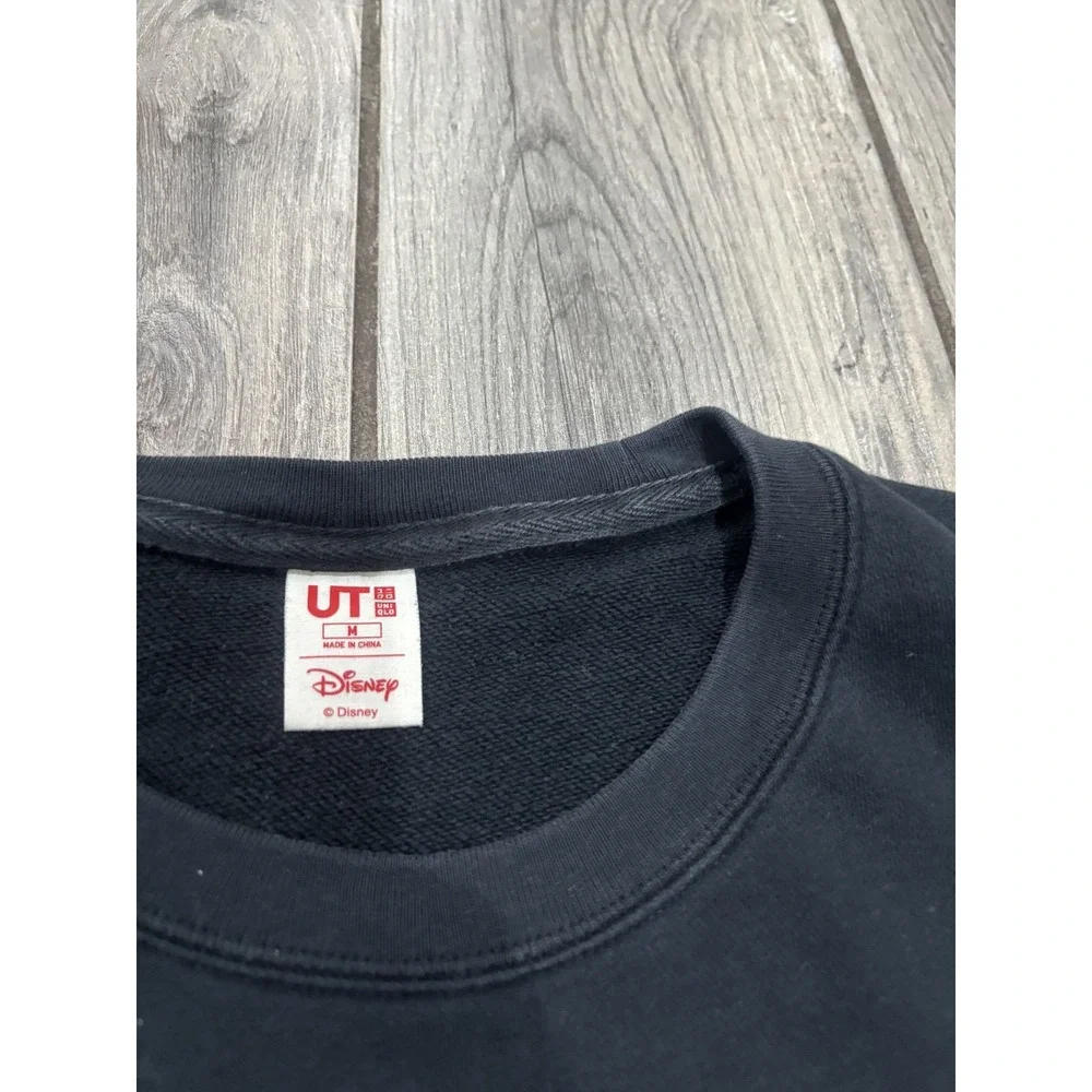 Uniqlo UT Disney Mickey Mouse Outline Black Crewneck Sweatshirt Men's Size M
